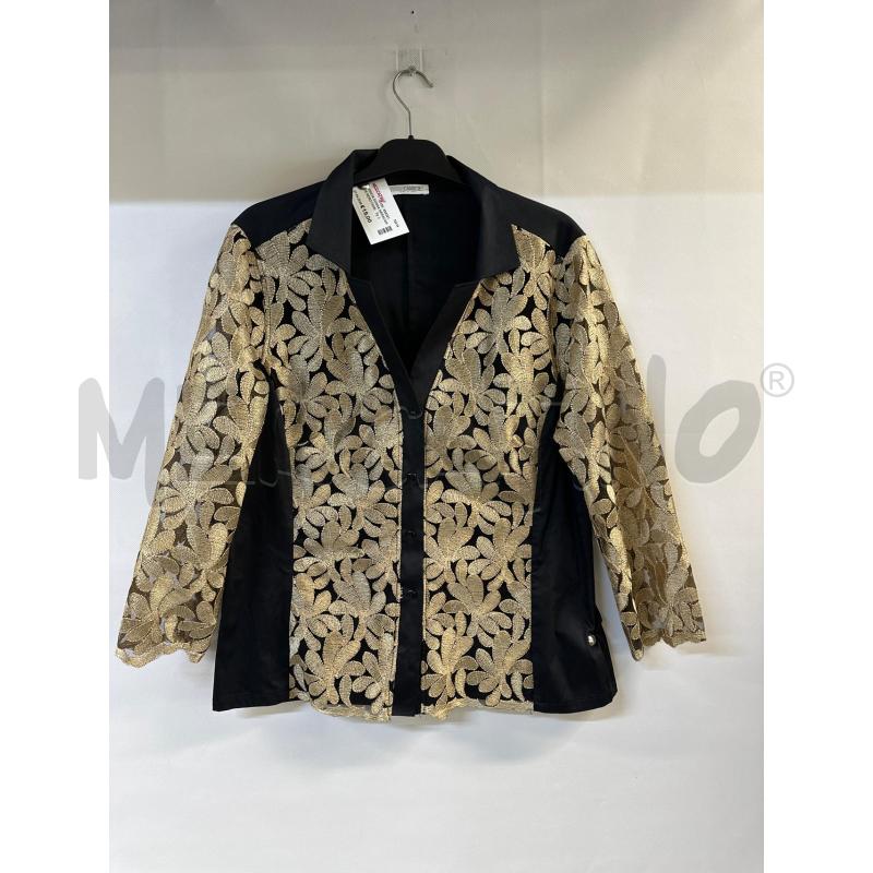 CAMICIA DONNA NARACAMICIE NERO FIORI BEIGE RICAMATI | Mercatino dell'Usato Acerra 1