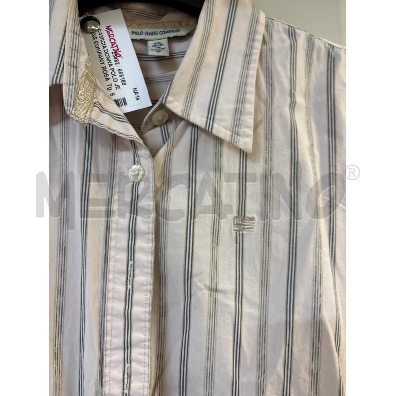 CAMICIA DONNA POLO JEANS COMPANY ROSA RIGHE NERO | Mercatino dell'Usato Acerra 2