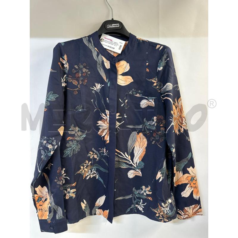 CAMICIA DONNA VERO MODA BLU FIORI ROSA VERDE | Mercatino dell'Usato Acerra 1