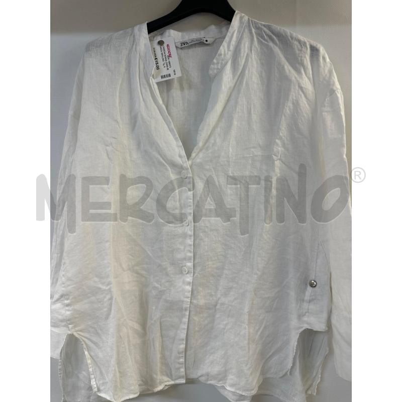 CAMICIA DONNA ZARA BIANCA 100%LINO | Mercatino dell'Usato Acerra 1