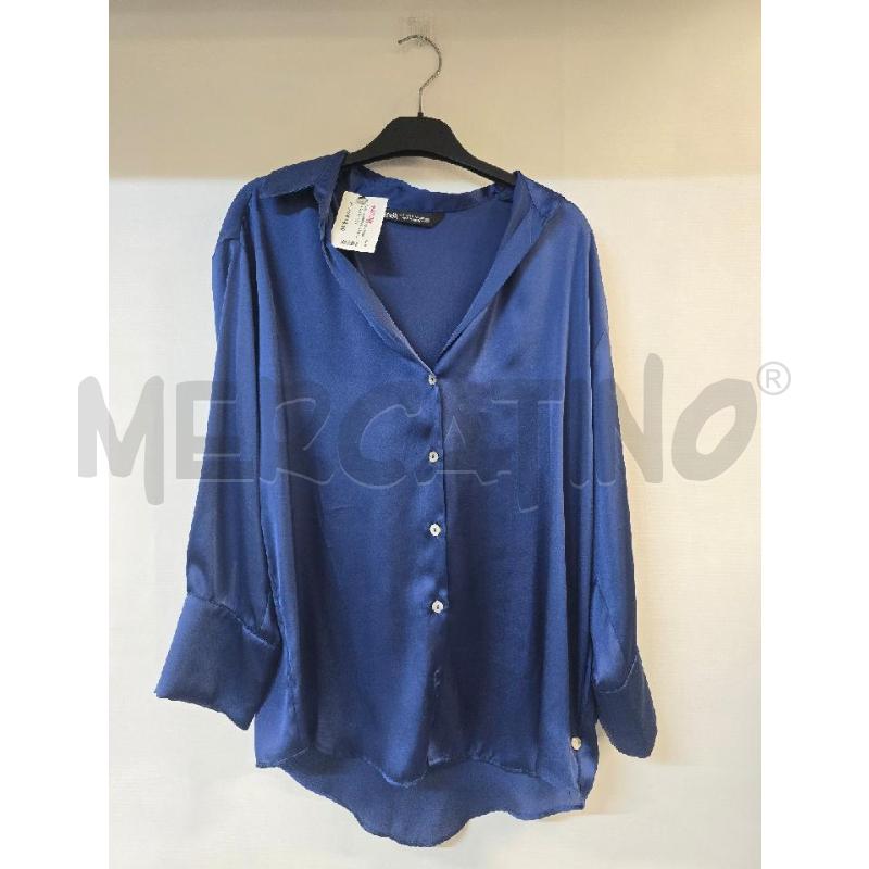 CAMICIA DONNA ZARA BLU LUCIDO  | Mercatino dell'Usato Acerra 1