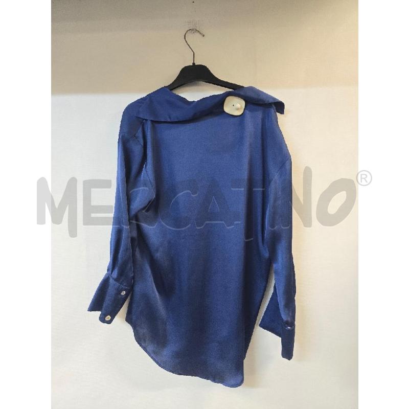 CAMICIA DONNA ZARA BLU LUCIDO  | Mercatino dell'Usato Acerra 2