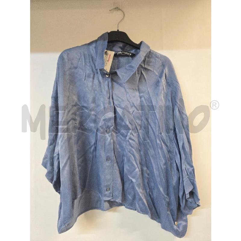 CAMICIA DONNA ZARA CELESTE LUCIDO | Mercatino dell'Usato Acerra 1