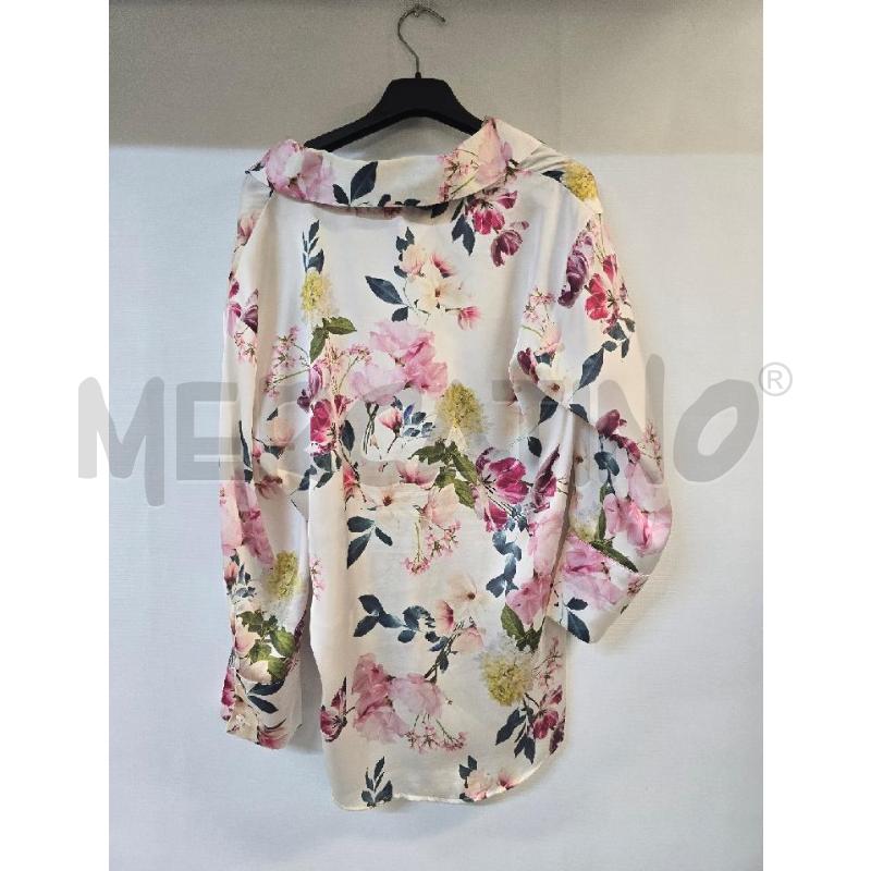 CAMICIA DONNA ZARA LUCIDO BIANCO FIORI ROSA GIALLO VERDE | Mercatino dell'Usato Acerra 2