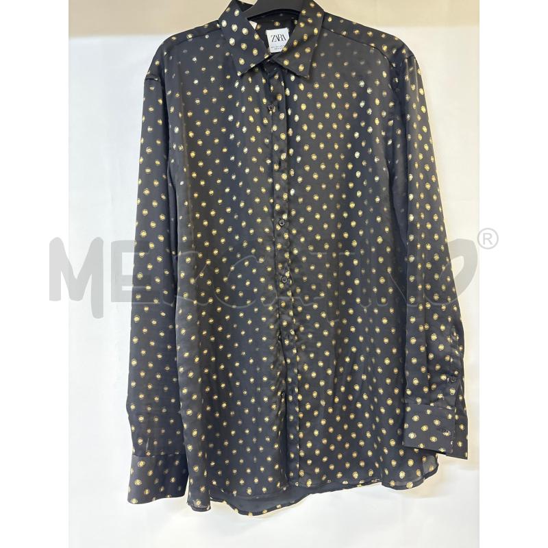CAMICIA DONNA ZARA NERO PUNTI DORATI | Mercatino dell'Usato Acerra 1