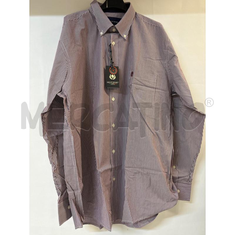 CAMICIA UOMO ASCOT SPORT RIGHE BORDUE BIANCO | Mercatino dell'Usato Acerra 1