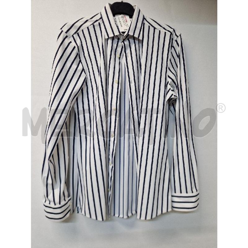 CAMICIA UOMO BIANCO RIGHE BLU ZARA | Mercatino dell'Usato Acerra 1