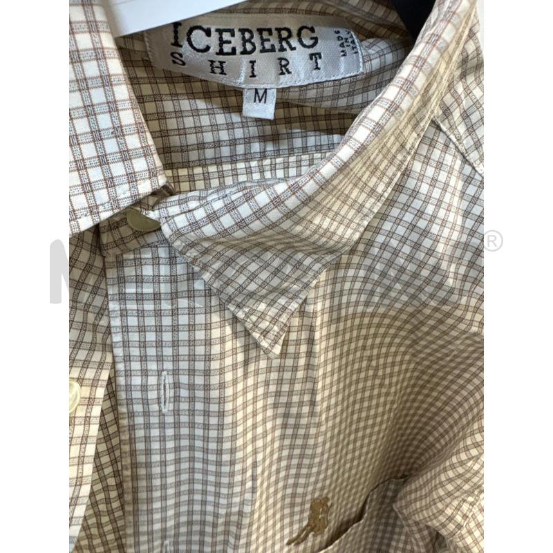 CAMICIA UOMO ICEBERG QUADRI MARRONE BEIGE | Mercatino dell'Usato Acerra 3