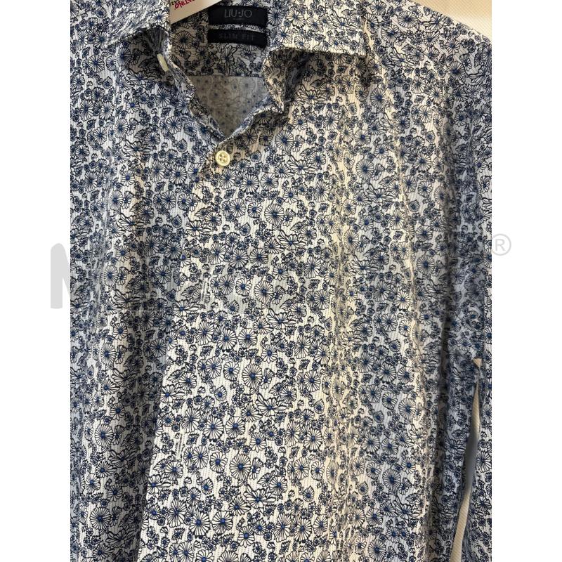 CAMICIA UOMO LIU-JO BIANCO FIORI BLU | Mercatino dell'Usato Acerra 2