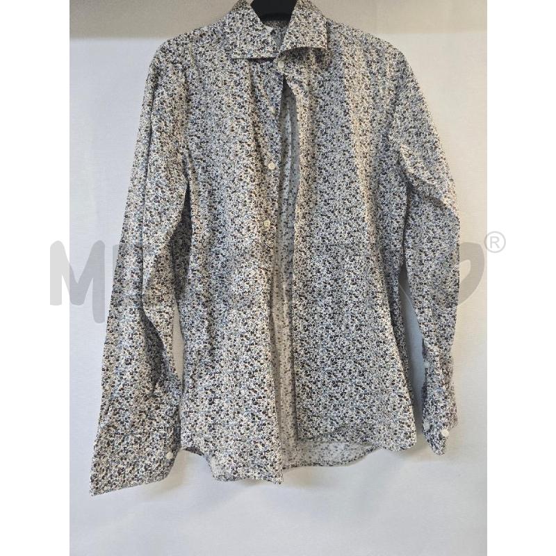 CAMICIA UOMO NAZARENO GABRIELLI BEIGE FIORI MARRONE AZZURRO | Mercatino dell'Usato Acerra 1