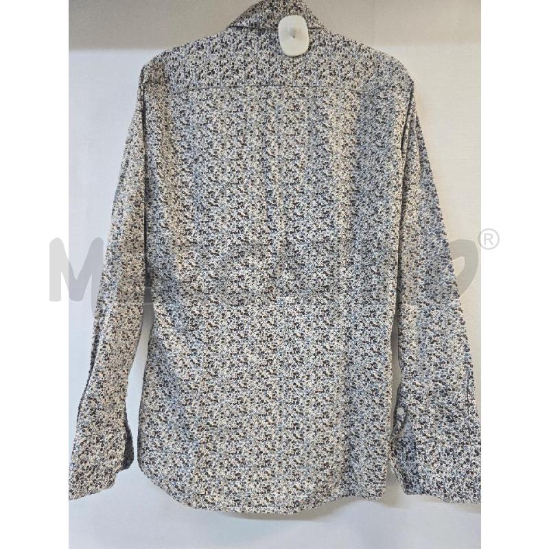 CAMICIA UOMO NAZARENO GABRIELLI BEIGE FIORI MARRONE AZZURRO | Mercatino dell'Usato Acerra 3