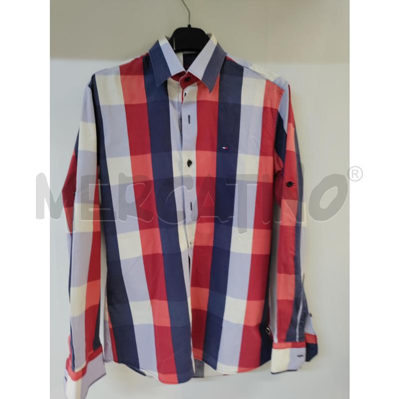 CAMICIA UOMO TOMMY HILFIGER CELESTE ROSSO BLU | Mercatino dell'Usato Acerra 1