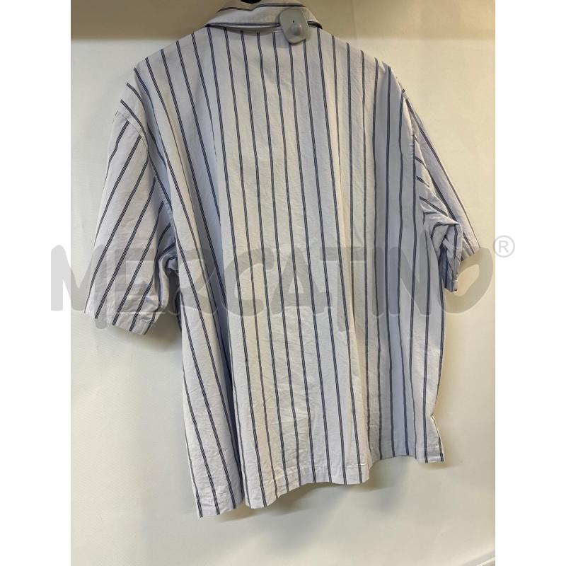 CAMICIA UOMO ZARA RIGHE BLU CON SCRITTA | Mercatino dell'Usato Acerra 2