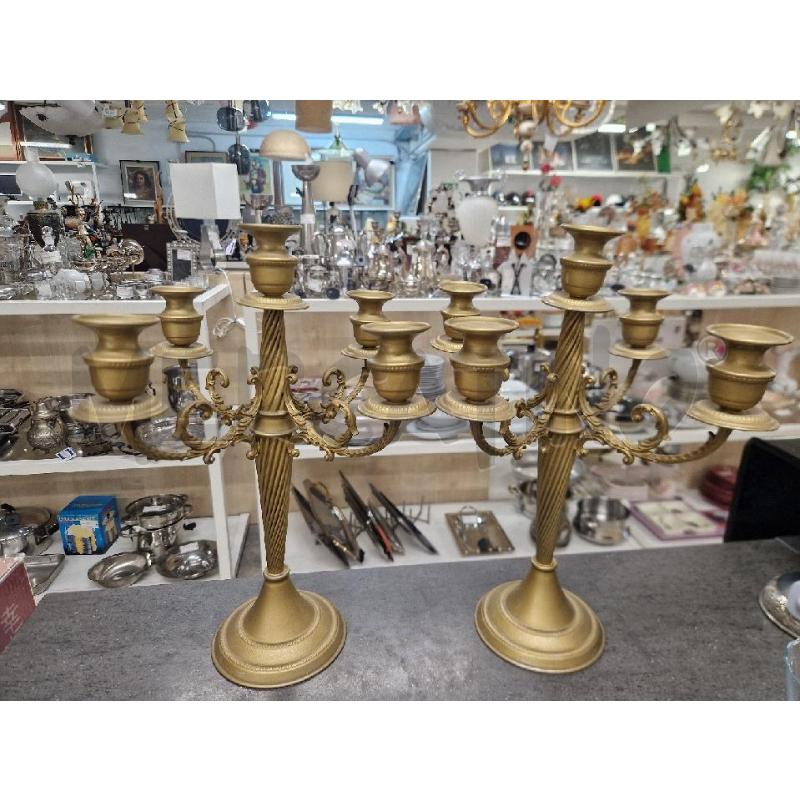 CANDELABRI PZ. 2 DORATI  | Mercatino dell'Usato Acerra 1