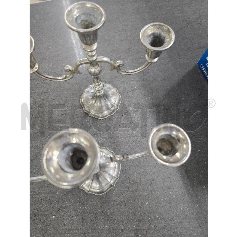 CANDELABRI PZ. 2 SILVER 3 APPOGGI | Mercatino dell'Usato Acerra 2
