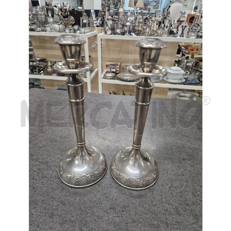 CANDELABRI PZ. 2 SILVER  FIORI | Mercatino dell'Usato Acerra 1