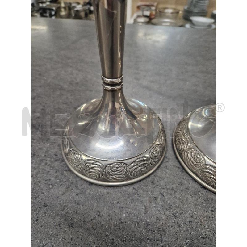 CANDELABRI PZ. 2 SILVER  FIORI | Mercatino dell'Usato Acerra 3