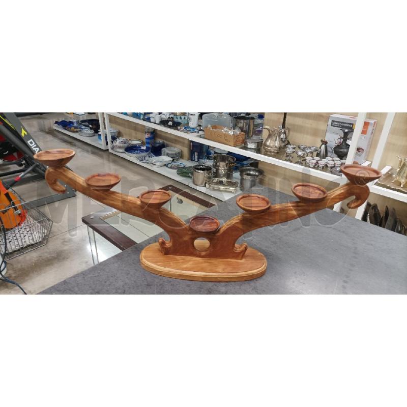 CANDELABRO LEGNO 7 FIAMME  | Mercatino dell'Usato Acerra 1