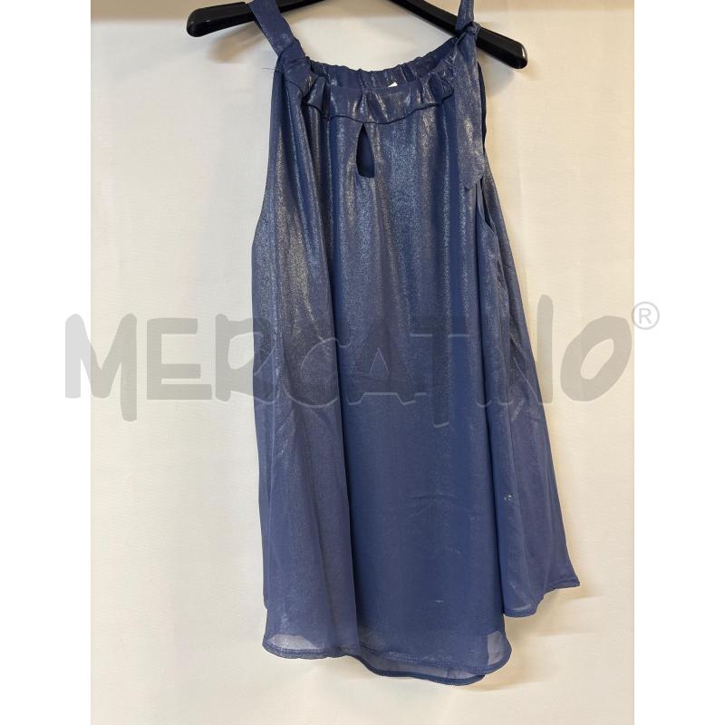 CANOTTA DONNA CAMOMILLA BLU BRILLANTINATA | Mercatino dell'Usato Acerra 1