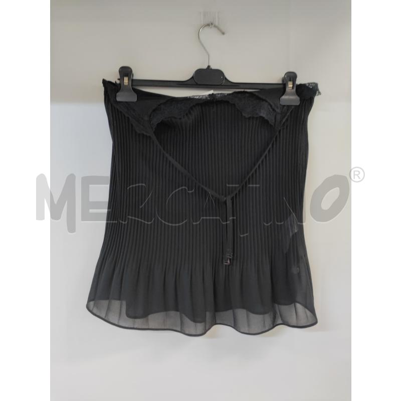 CANOTTA DONNA CAMOMILLA NERO PLISSETTATA | Mercatino dell'Usato Acerra 1
