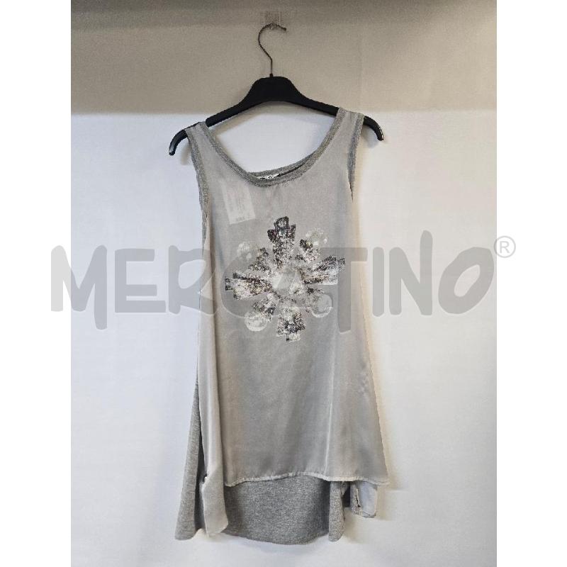 CANOTTA DONNA LIUJO GRIGIO CON DISEGNO | Mercatino dell'Usato Acerra 1