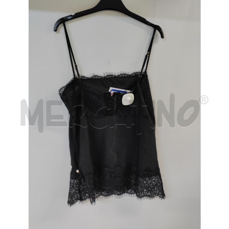 CANOTTA DONNA MOTIVI NERO CON RICAMO | Mercatino dell'Usato Acerra 2