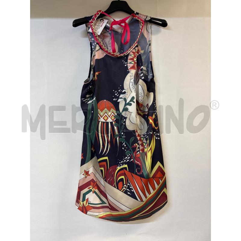 CANOTTA DONNA NENETTE FANTASIA BLU CATENA COLLO | Mercatino dell'Usato Acerra 1