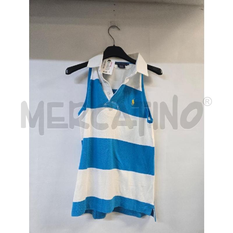 CANOTTA DONNA RALPH LAUREN RIGHE BIANCO BLU  | Mercatino dell'Usato Acerra 1