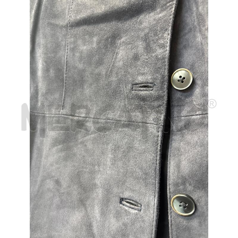 CAPPOTTO DONNA BLU VERA PELLE SCAMOSCIATA PELLETTERIA BORGHESE  | Mercatino dell'Usato Acerra 2