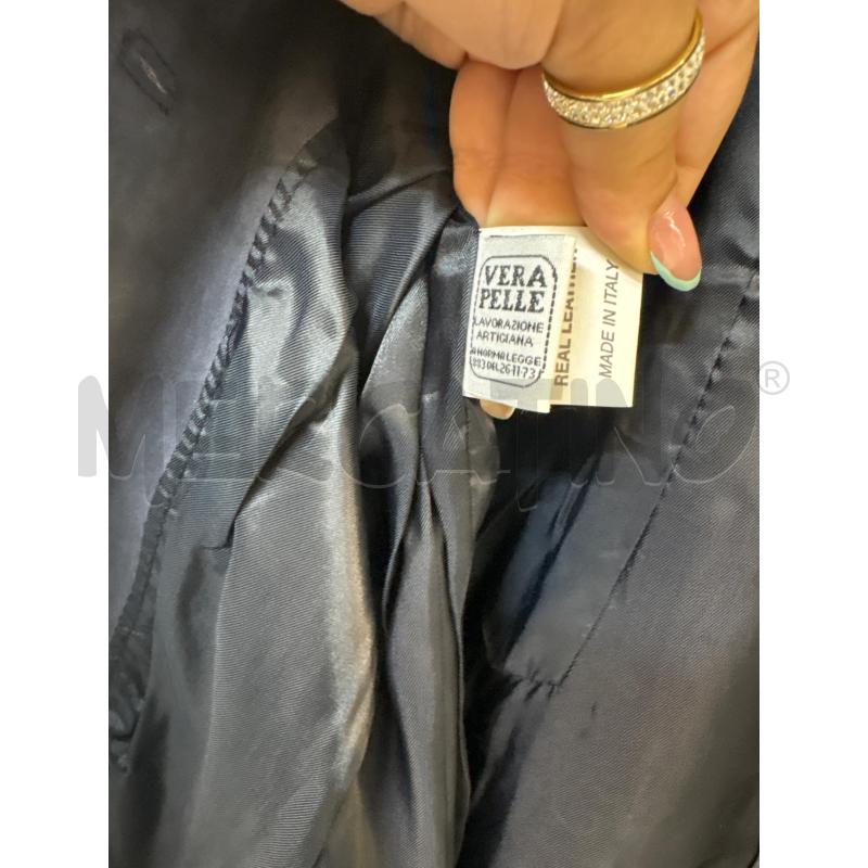 CAPPOTTO DONNA BLU VERA PELLE SCAMOSCIATA PELLETTERIA BORGHESE  | Mercatino dell'Usato Acerra 4