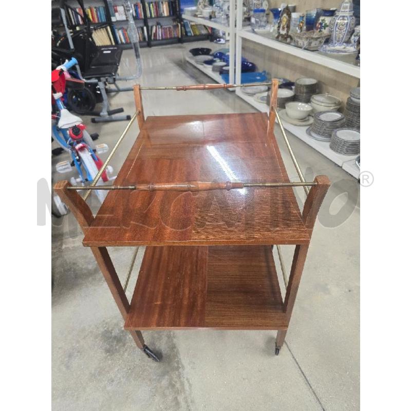 CARRELLO GRANDE LEGNO PORTA BOTTIGLIA 2 RUOTE | Mercatino dell'Usato Acerra 1