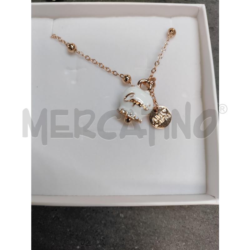 COLLANA AMO CAPRI DORATA CAMPANA BIANCO | Mercatino dell'Usato Acerra 1