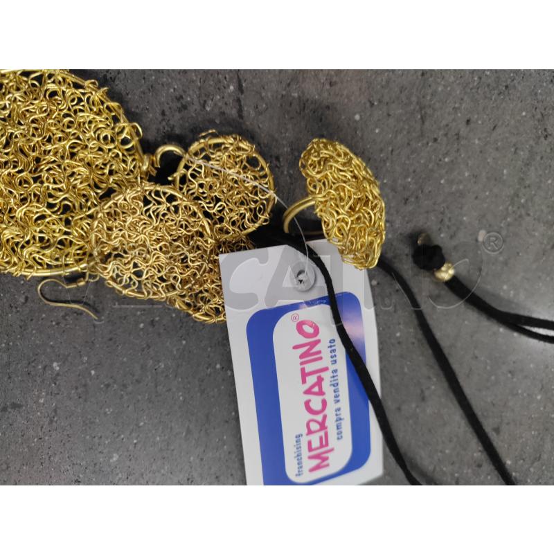 COLLANA CERCHI DORATI+ANELLO+ORECCHINI | Mercatino dell'Usato Acerra 2