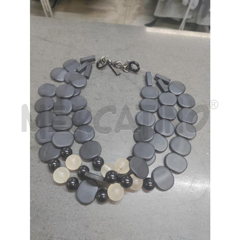 COLLANA CERCHI NERO PALLE BIANCO | Mercatino dell'Usato Acerra 1
