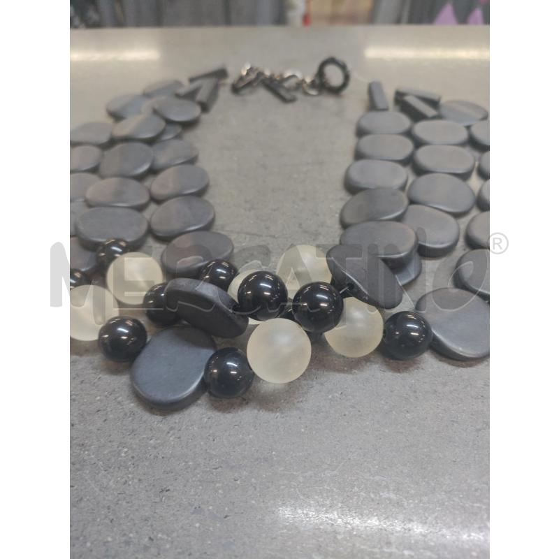 COLLANA CERCHI NERO PALLE BIANCO | Mercatino dell'Usato Acerra 2