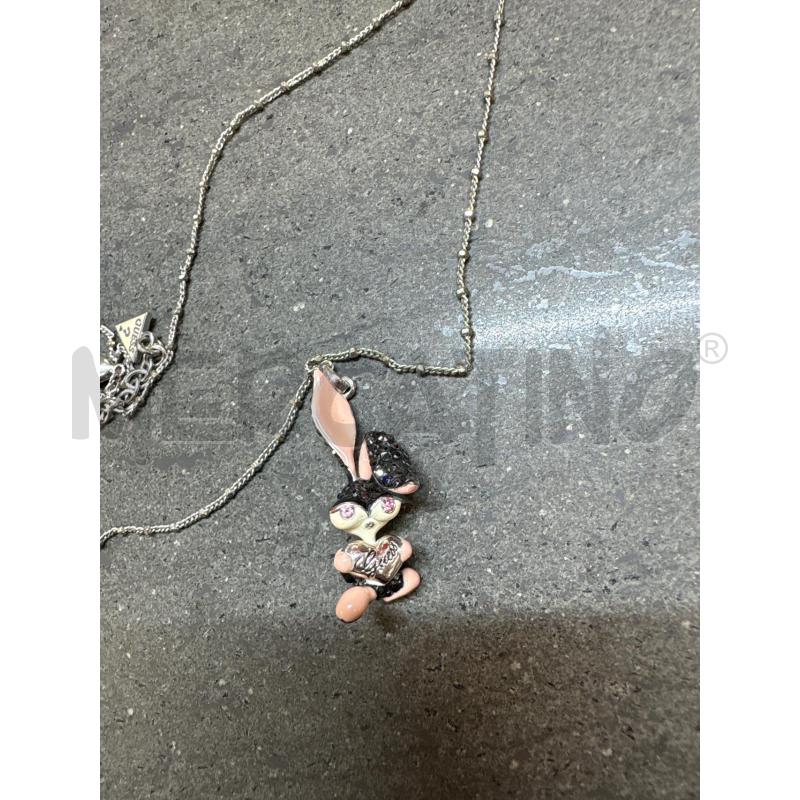 COLLANA GUESS SILVER CONIGLIETTO NERO ROSA | Mercatino dell'Usato Acerra 2