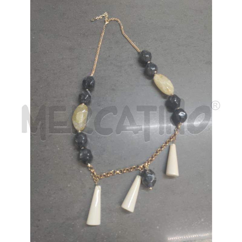 COLLANA NALI GRIGIO DORATO BIANCO | Mercatino dell'Usato Acerra 1