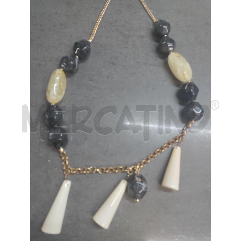 COLLANA NALI GRIGIO DORATO BIANCO | Mercatino dell'Usato Acerra 3