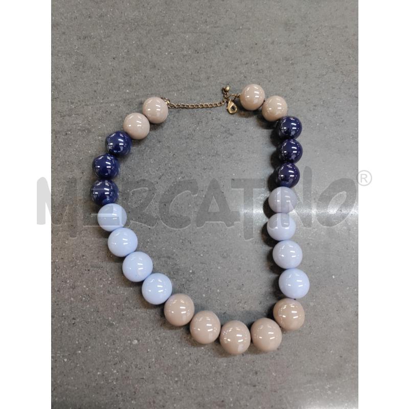 COLLANA PALLE BLU GRIGIO CELESTE | Mercatino dell'Usato Acerra 1