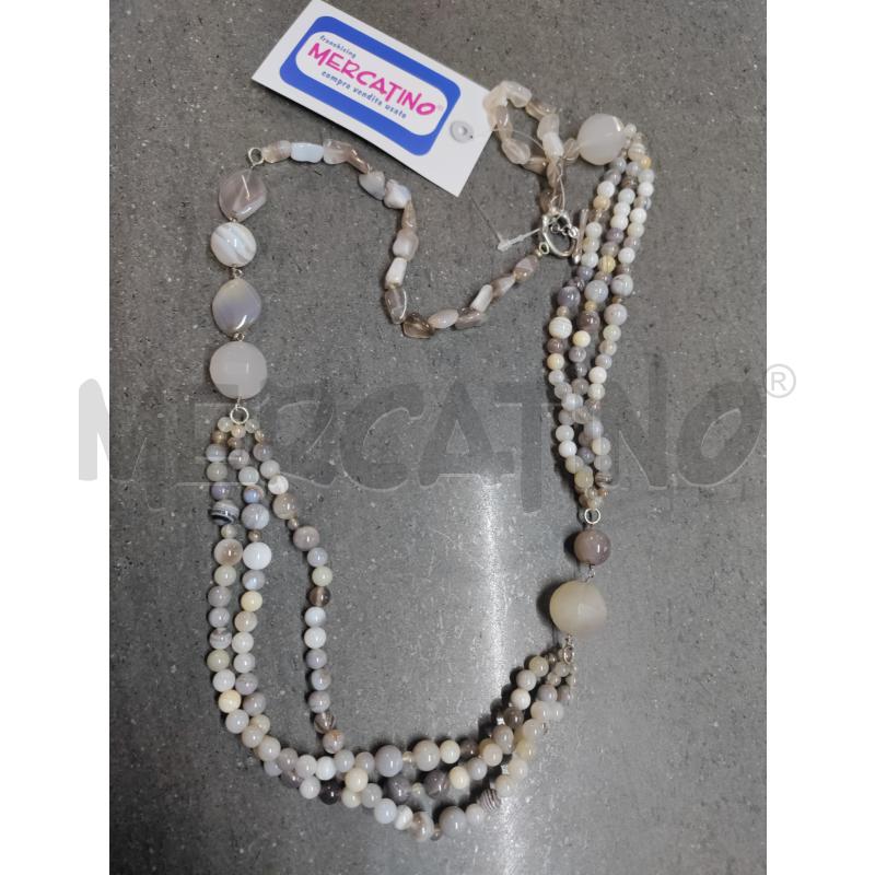 COLLANA PALLINE GRIGIO BIANCO | Mercatino dell'Usato Acerra 1