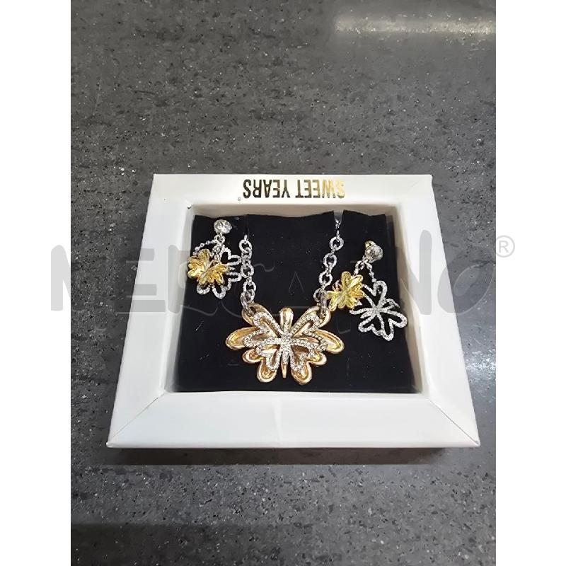 COMPLETO DONNA COLLANA+ORECC SWEET YEARS FOGLIE DORATO SILVER | Mercatino dell'Usato Acerra 1