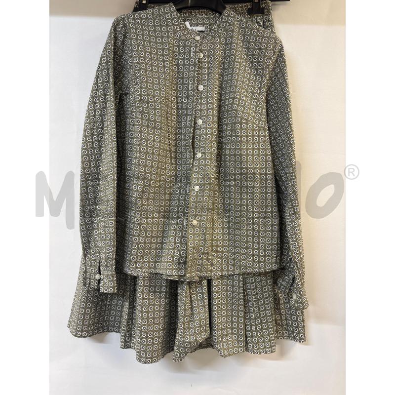 COMPLETO DONNA EIKI VERDE BIANCO FIORI GONNA+CAMICIA | Mercatino dell'Usato Acerra 1
