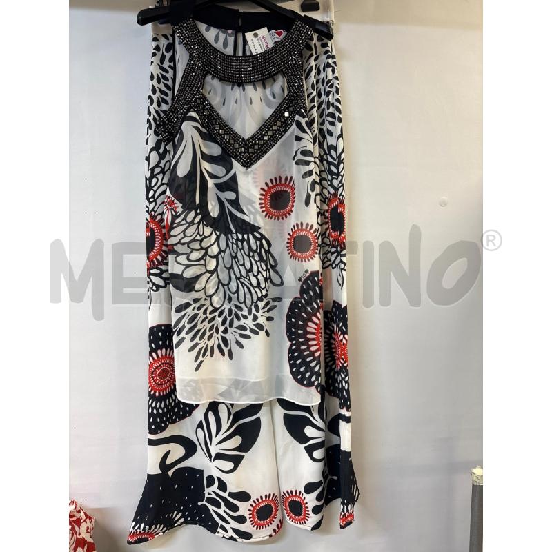 COMPLETO DONNA GAY MTTIOLO BIANCO NERO ROSSO PANTALONE+TOP | Mercatino dell'Usato Acerra 1