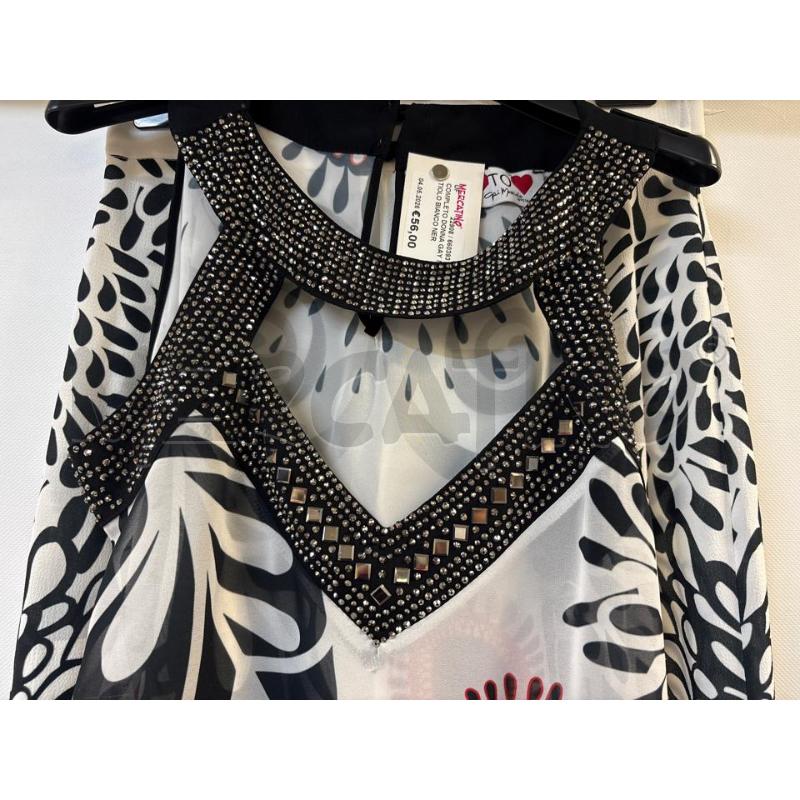 COMPLETO DONNA GAY MTTIOLO BIANCO NERO ROSSO PANTALONE+TOP | Mercatino dell'Usato Acerra 2