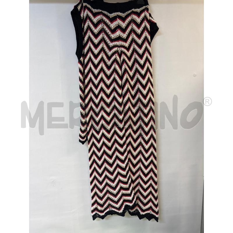 COMPLETO DONNA MAGLIA+PANT VICOLO NERO BEIGE ROSSO FILO | Mercatino dell'Usato Acerra 2