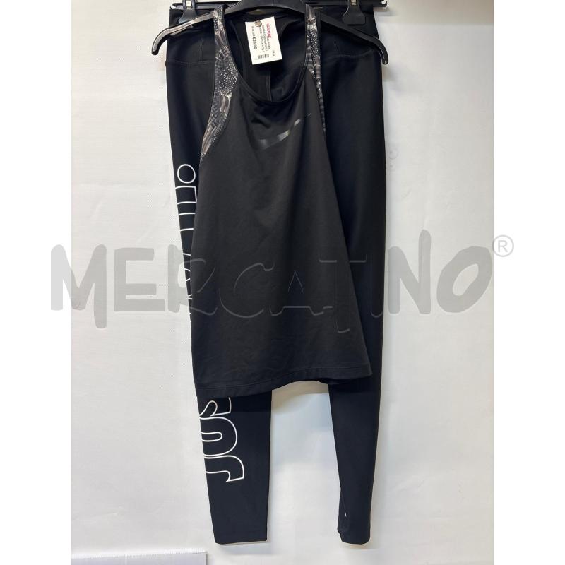 COMPLETO DONNA NIKE LEGGINS+CANOTTA NERO  | Mercatino dell'Usato Acerra 1