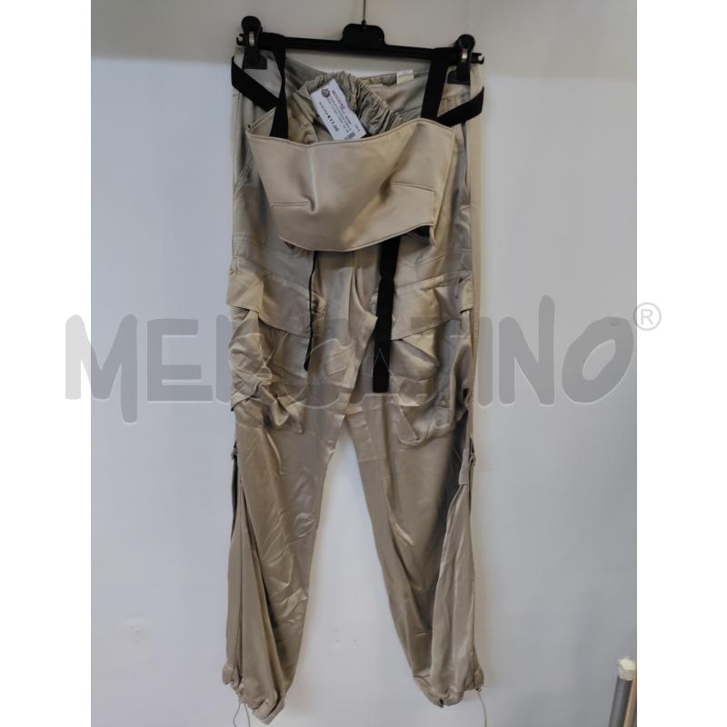 COMPLETO DONNA ZARA VERDE LUCIDO CARGO+TOP  | Mercatino dell'Usato Acerra 1