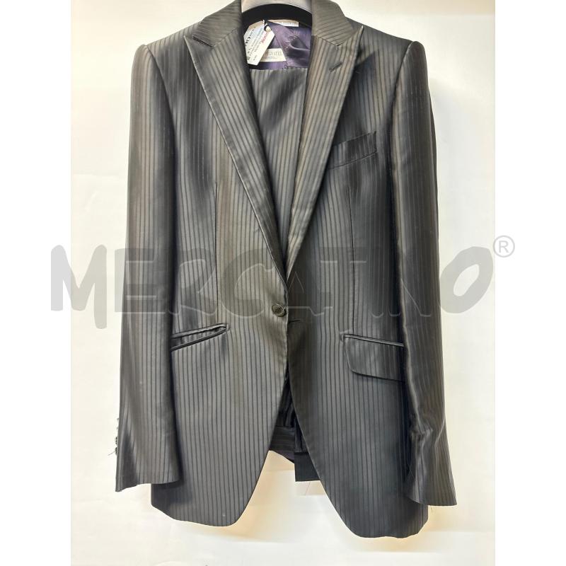 COMPLETO UOMO CARLO PIGNATELLI GIACCA+GILET+PANT NERO RIGHE | Mercatino dell'Usato Acerra 1