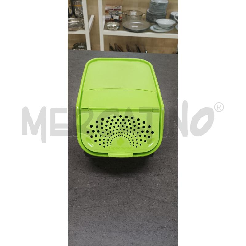 CONTENITORE PLASTICA TUPPERWARE NERO VERDE CON SPORTELLO | Mercatino dell'Usato Acerra 1