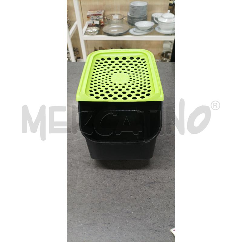 CONTENITORE PLASTICA TUPPERWARE NERO VERDE GRANDE | Mercatino dell'Usato Acerra 1